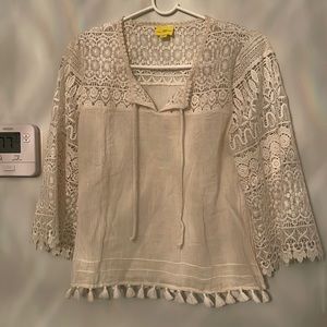 Embroidered sleeve top